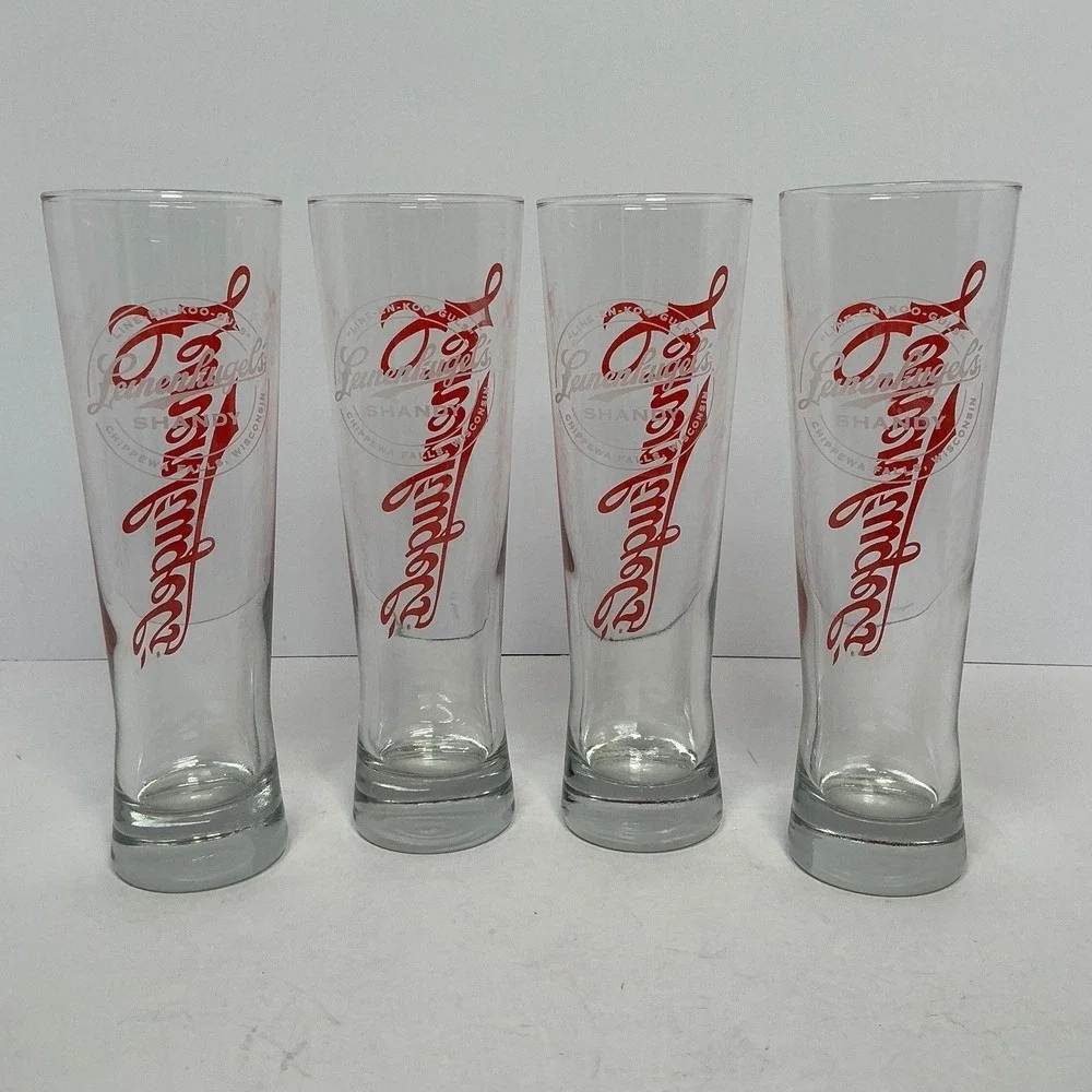 Leinenkugel's Pilsner Beer Glasses Unisex OS Clear Red‎ Logo Set of 6 Shandy 9
